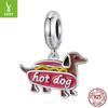Dachshund Pendant S925 Silver Beaded Source Factory Diy Bracelet Accessories Beaded Jewelry