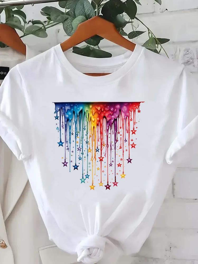 (Азиатский размер) трендовая милая футболка футболка топ одежда мода женская повседневная с принтом леди женская графическая с коротким рукавом футболки