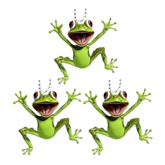 1/2/3/4/5 шт. 2D акриловая лягушка подвесное украшение с цепочкой из бусин, подвеска-шарм для подвешивания на зеркало заднего вида автомобиля, аксессуар для интерьера автомобиля