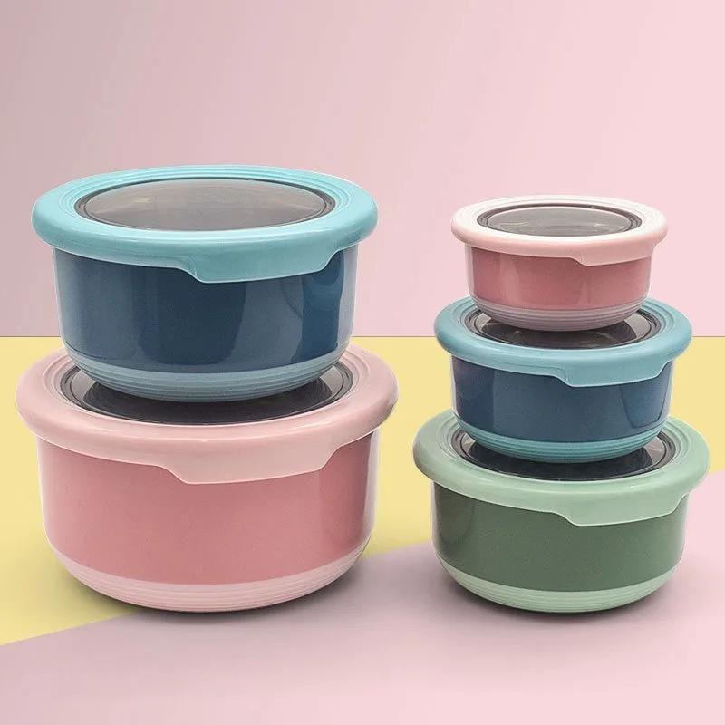 Коробка для хранения свежих продуктов из нержавеющей стали, герметичная миска для еды, не допускающая ожогов, с крышкой, кухонная герметичная миска для еды, коробка для хранения свежих продуктов