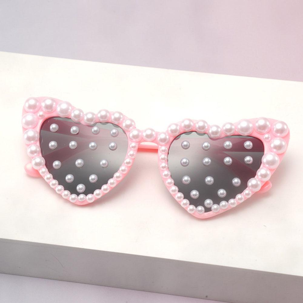 Модные солнцезащитные очки Модные жемчужные очки в форме сердца Анти-ультрафиолетовые Для вечеринки Велосипеда Наружных видов спорта