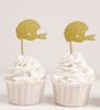 Darling Souvenir| Baseball Helmet Cupcake Toppers| Wedding - Birthday Party Dessert Decorations - Pack Of