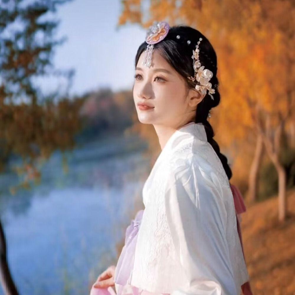 Tassels Korean Headband Pearl Stage Dance Hair Hoop Sweet Hanbok Hairband  Girl