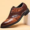 Модные роскошные кожаные туфли для мужчин, фирменные туфли дерби для мужчин, мужские туфли с острым носком и шнуровкой, деловая обувь ручной работы 2024