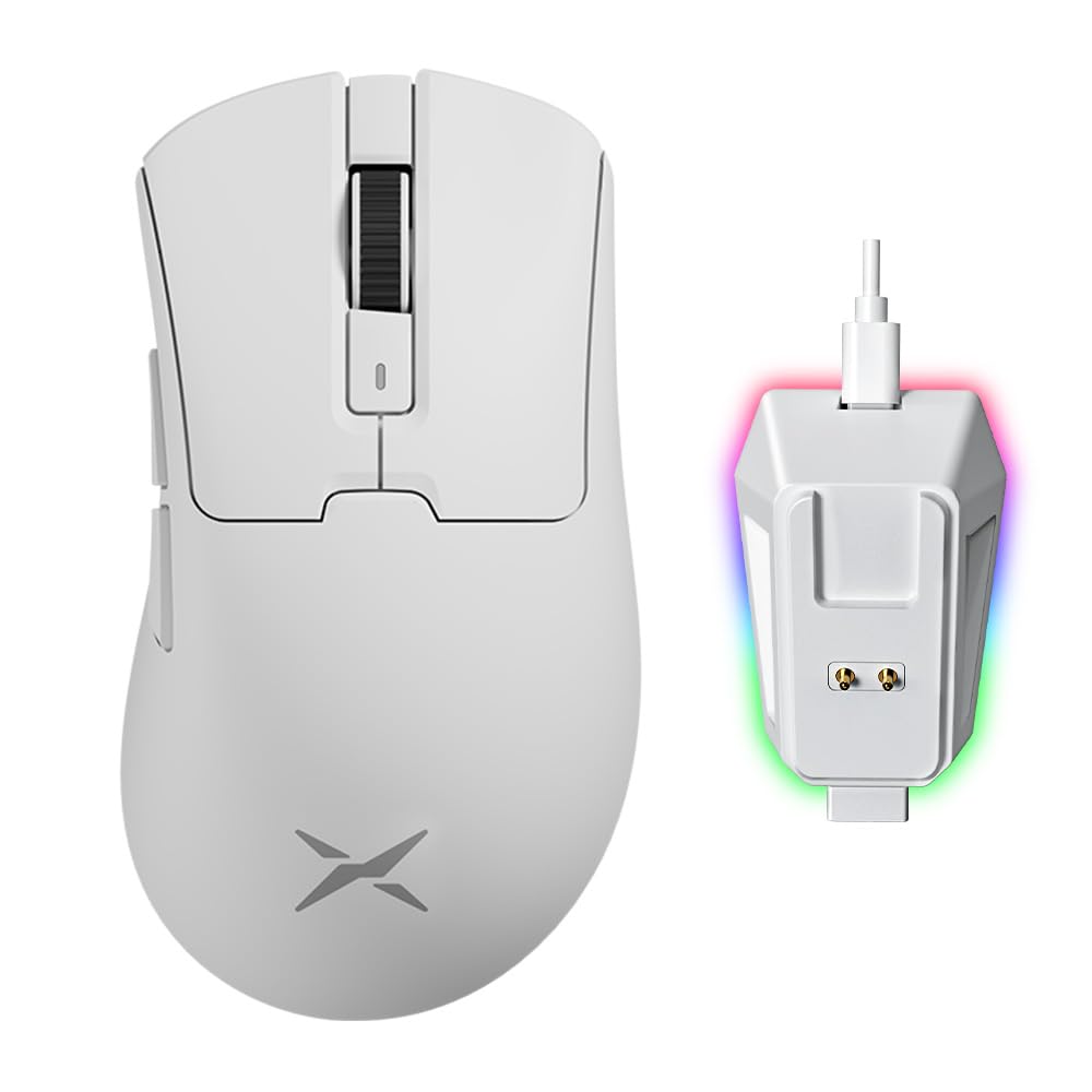 DELUX M900PRO Gaming Mouse 8000Hz Polling 63g for Major PAW3395 Sensor Huano Pink Magnetic Charging Base Included Wireless, Rate, Lightweight,