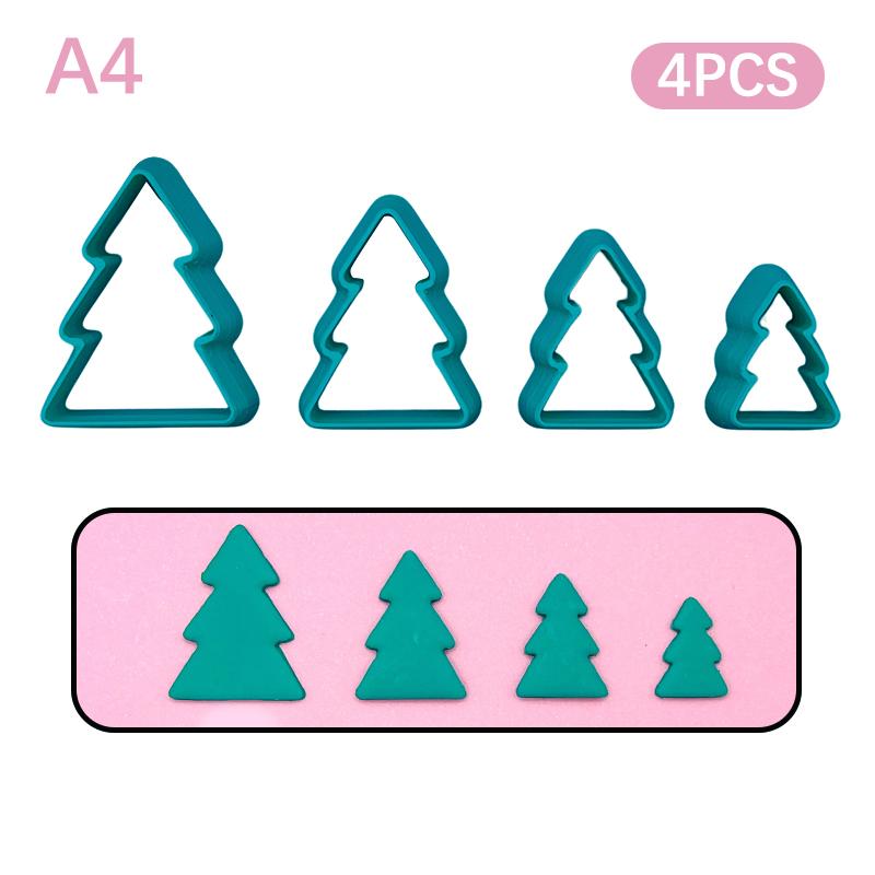 Рождественский венок из еловых веток, полимерная глина, каттеры, серьги, ожерелья, подвеска, форма для мягкой глины, инструмент для рукоделия, вырубка для ювелирных изделий, формы