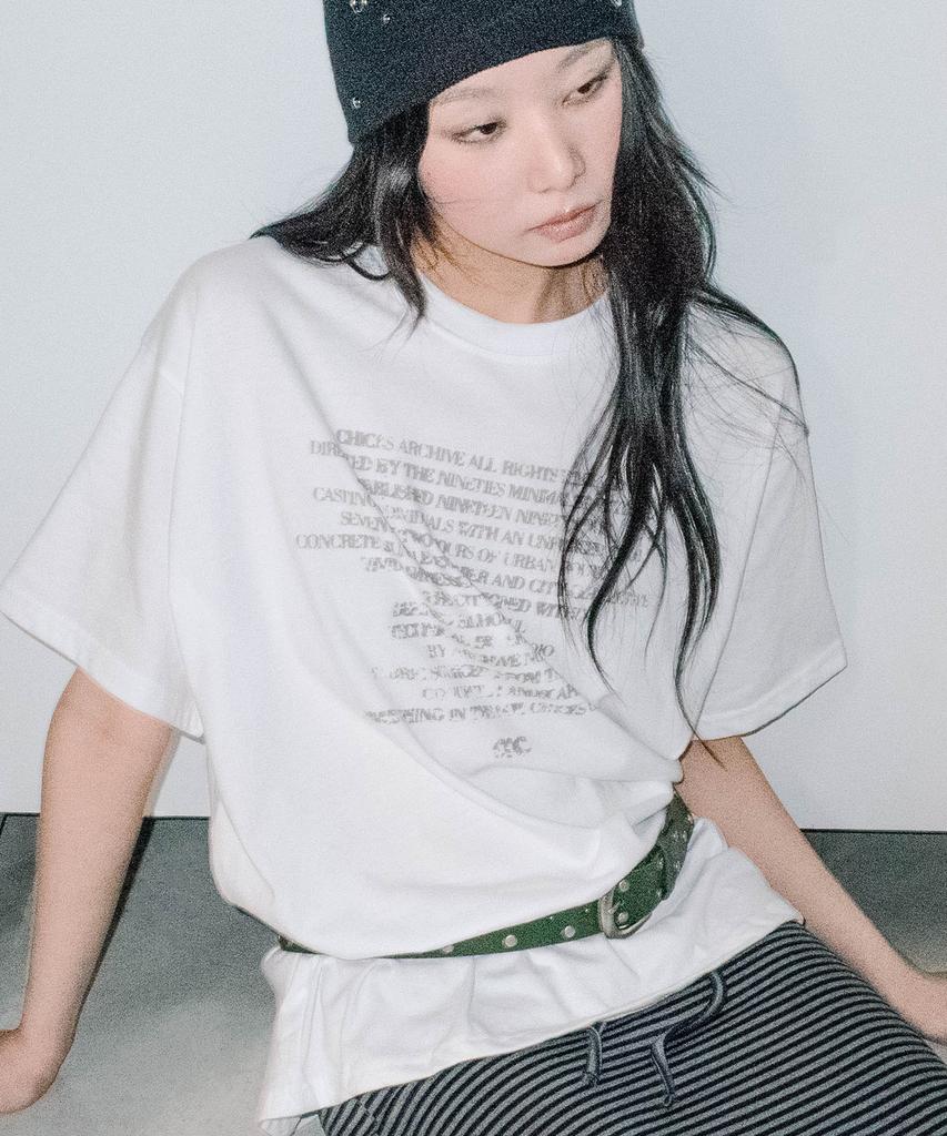 CHICKS Assemble Lettering Over Short Sleeve White