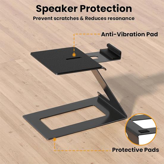 Yousheng 2Pcs Desktop Speaker Stands Speaker Riser Strong Load-bearing Adjustable Cantilevered Speaker Stands with Vibration Absorption Pad