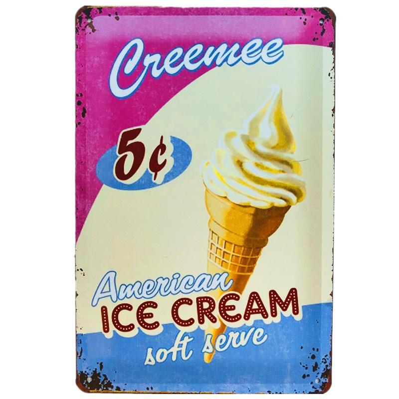 Shabby Chic Vintage Metal Tin Signs BBQ Fast Food Hamburger Cupcake Pop Corn Hot Dog Wall Decor for Kitchen Cafe Diner Bar