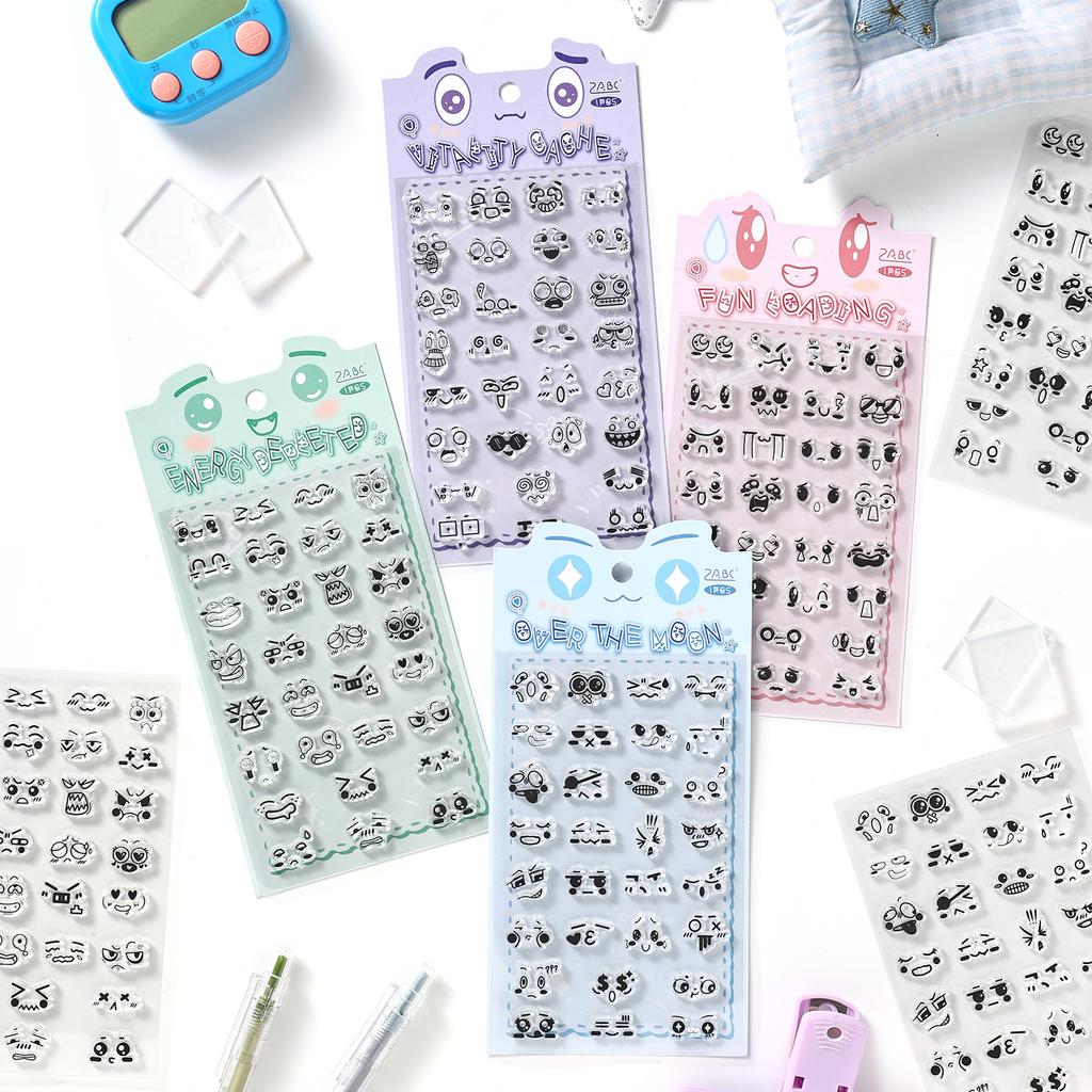 JIAMEI Emotional Diary Series Kawaii Cartoon Transparent Silicone Seal DIY Diary Scrapbook Aesthetic Supplies Cute Student Seal