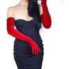 55CM Women Golden Velvet Long Autumn Winter Warm Black Evening Dress Etiquette Gloves Retro Style Banquet Accessories Elasticity