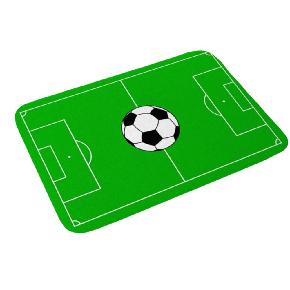 Green Football Court Pattern Doormat Non-slip Small Rug Home Decor Bath Mat Bathroom