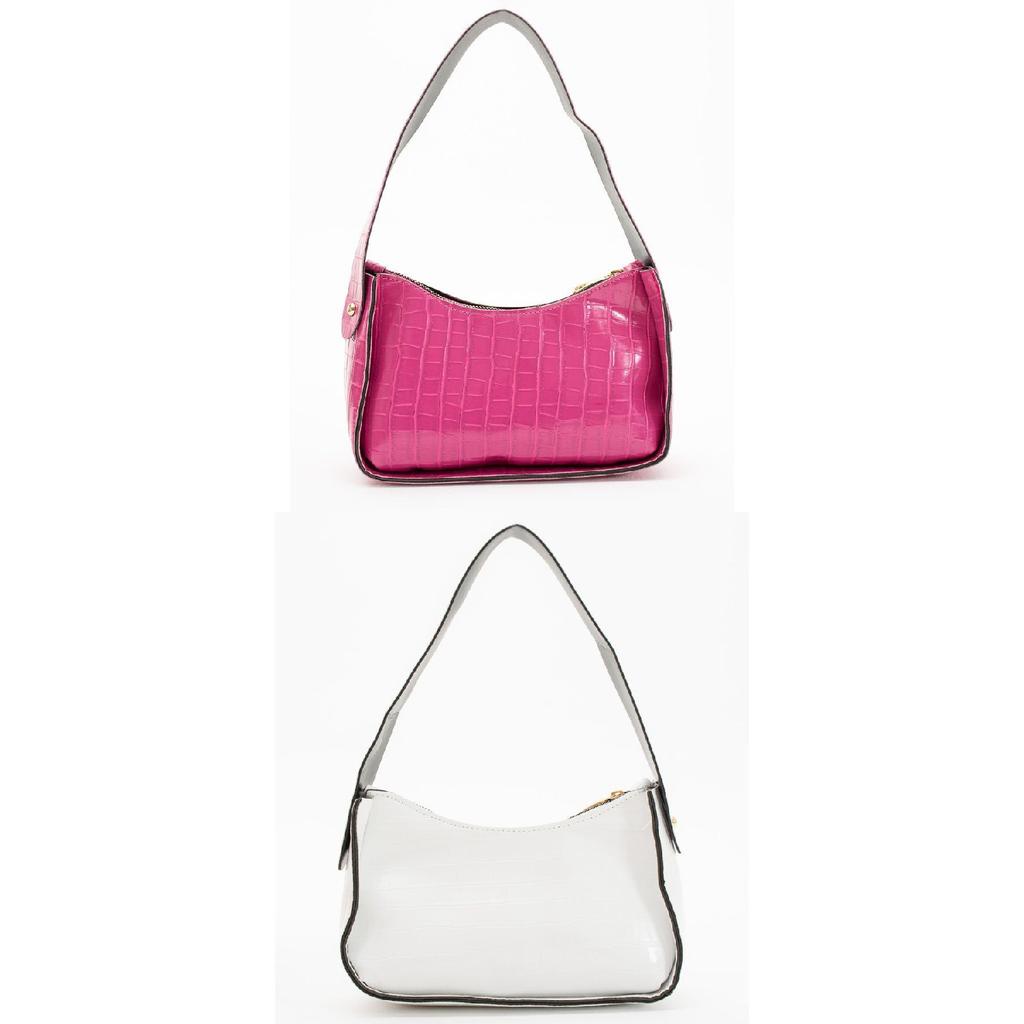 Women's 2 Pack Crocodile Patterned Baguette Bag Stylish Handbag Suitable For Daily Use