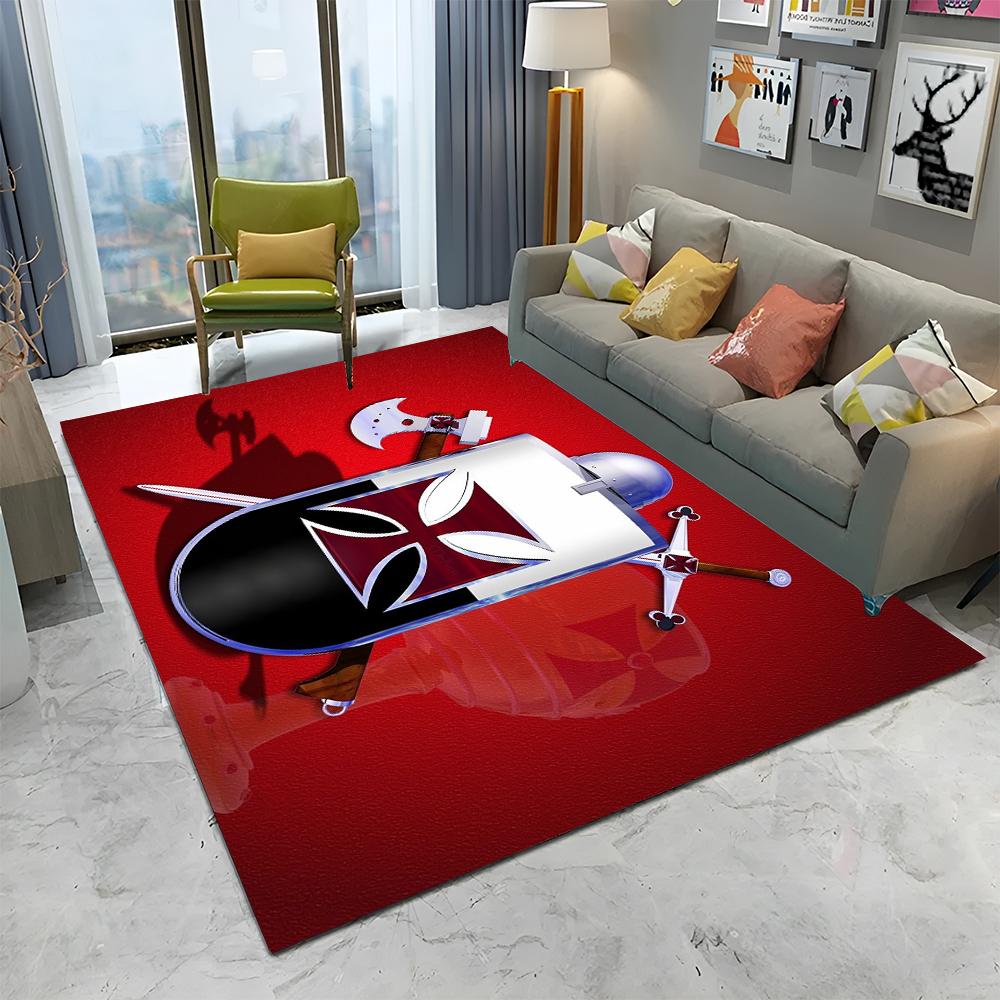 Ковер с изображением тамплиера, рыцаря-крестоносца, для игр, для дома, гостиной, спальни, дивана, прихожей, декора, коврик, нескользящий коврик