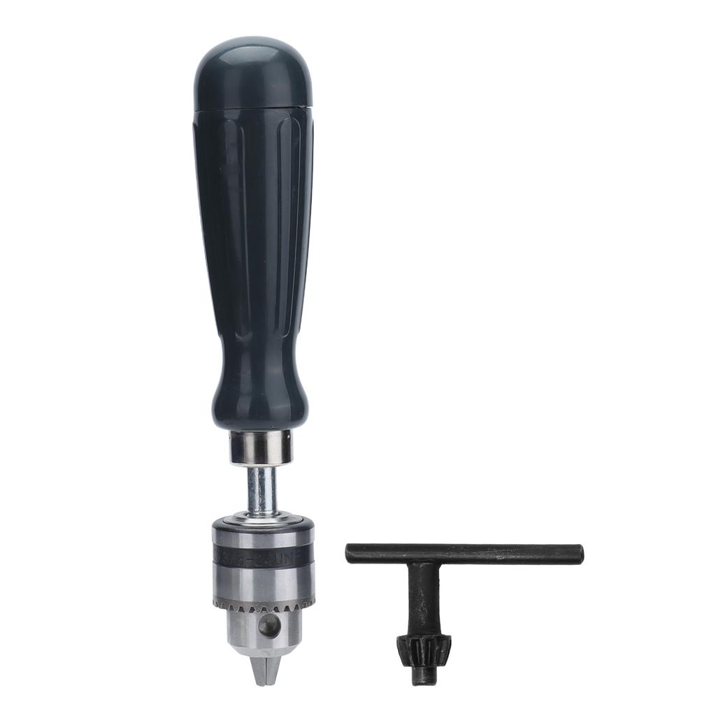 Ручная дрель из углеродистой стали с рукояткой, патронным ключом и 5 сверлами для пластика, дерева