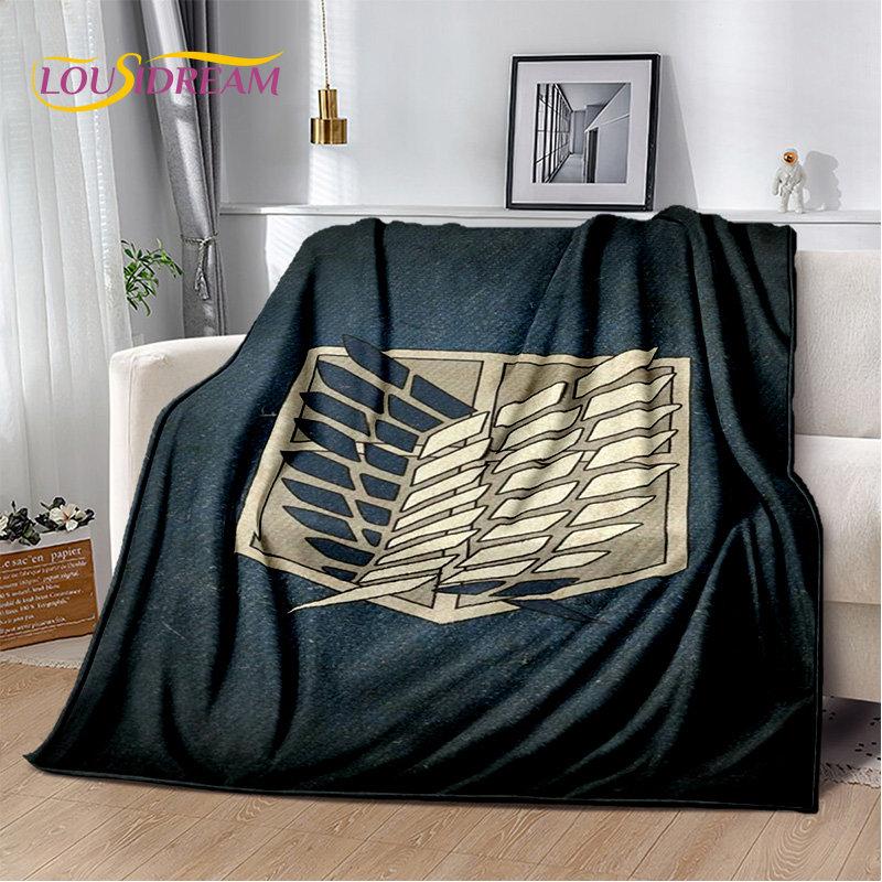 Мягкое плюшевое одеяло из японского аниме «Атака Титанов», фланелевое одеяло для гостиной, спальни, кровати, дивана, офиса