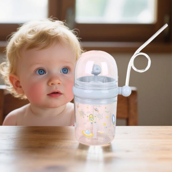 Кружка-брызгалка «Кит» с трубочкой, герметичная, многоразовая, поильник для детей, 260 мл, стакан-фонтан «Кит» для вечеринки, школы, пляжа