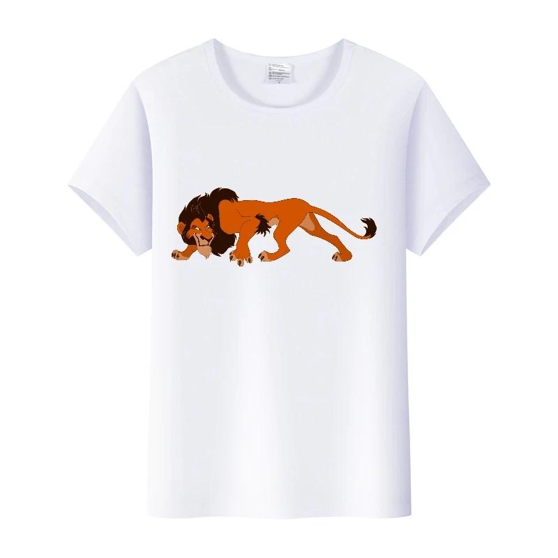 Kawaii Disney Cartoon The Lion King Graphic t-shirt Summer Blouses Ladies Men White Tees Clothes Women 90S Tshirt Plus Size Tops