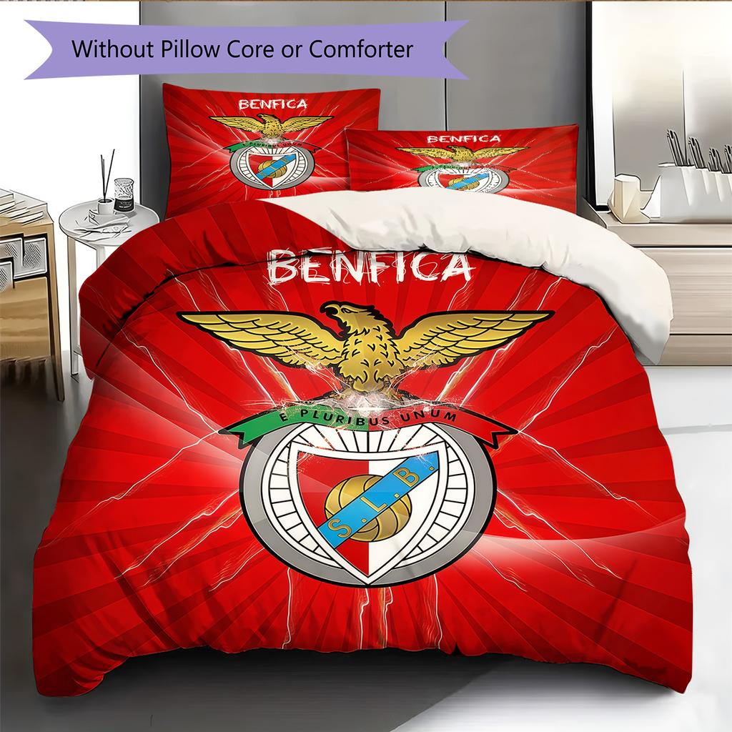 S.L. Benfica Pattern Bedding Quilt Set Home Decoration Gift (1 * duvet cover + 2 * pillowcase without core)