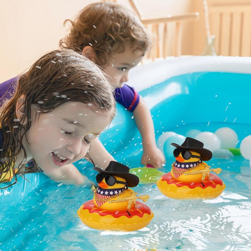 Украшения для автомобиля West Cowboy, желтая резиновая уточка, украшение для приборной панели, симпатичное украшение в виде мини-уточки, аксессуары для салона автомобиля