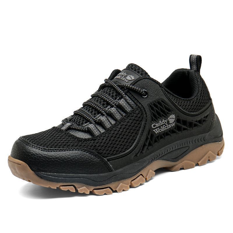 Summer Breathable and Non-smelly Mesh Shoes Men's Beef Tendon Soles Waterproof and Non-slip Sports Shoes Large Size Middle-aged Dad Shoes Travel Shoe
