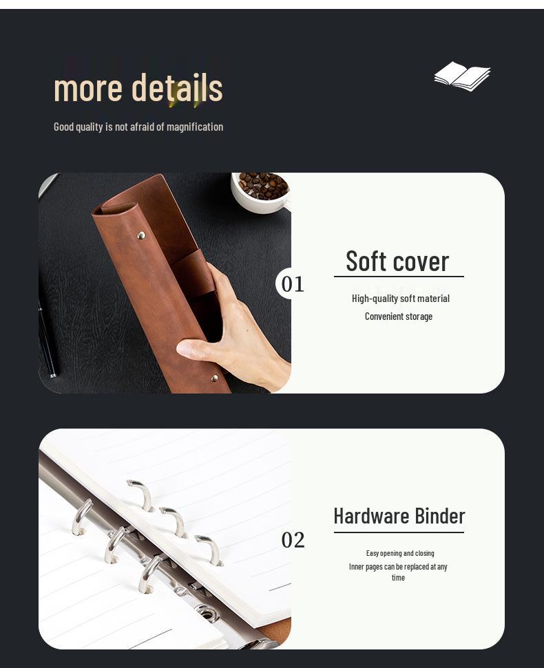 A5 Detachable Loose-Leaf Notebook: Customizable Business Notepad with Printable Logo