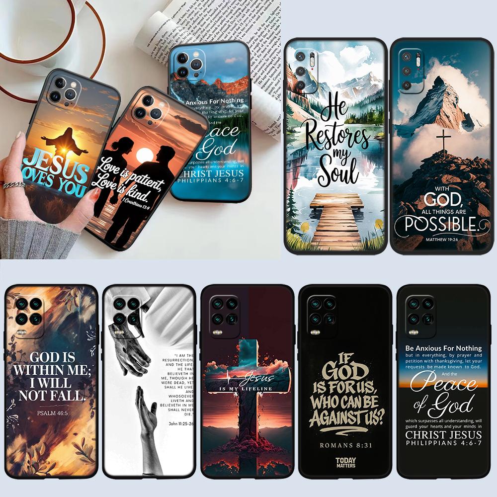 RE13 Библейский стих Иисус крест Чехол для телефона для OPPO A40 A60 A80 A15 A16 A16K A12 A17 A17K A54 A54S A53 A53S A55 A56 A57 A98 F23