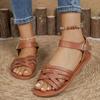 Flat Sandals Women's Summer Casual Cross Belt Comfortable Flat Fashion Versatile Beach Shoes