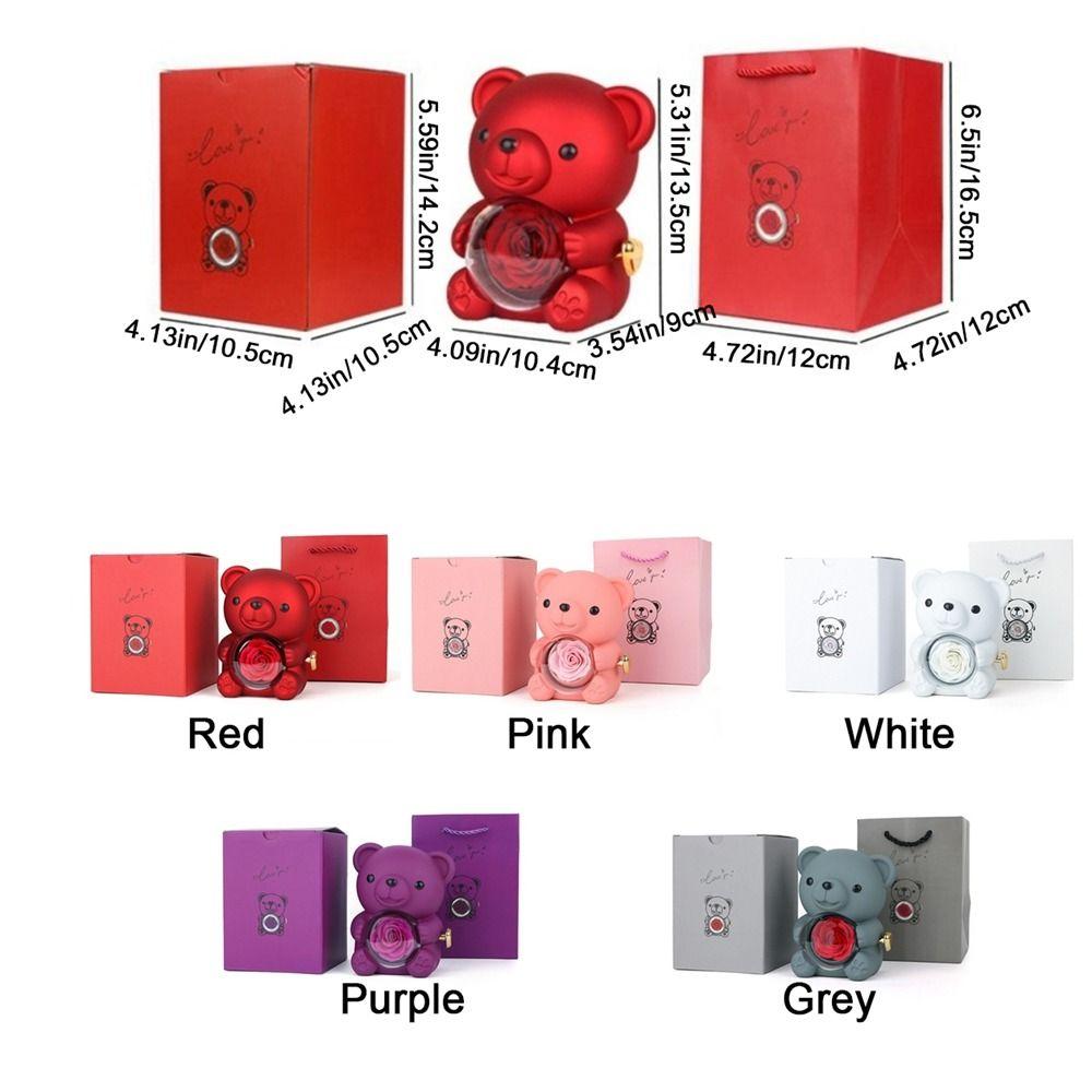 Милая шкатулка для украшений в форме медведя, романтическая витрина для украшений, подарочная коробка с розовым медведем, подарок на годовщину