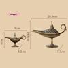 M-1pcs Antique Style Aladdin Lamp Metal Incense Burner Scented Unscented Candle Holder Home Decor Gift Arabic Incense Burner 7