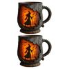 Vintage Coffee Mugs Mystical Witch Bark Texture Mug Halloween Campfire Cup Outdoor