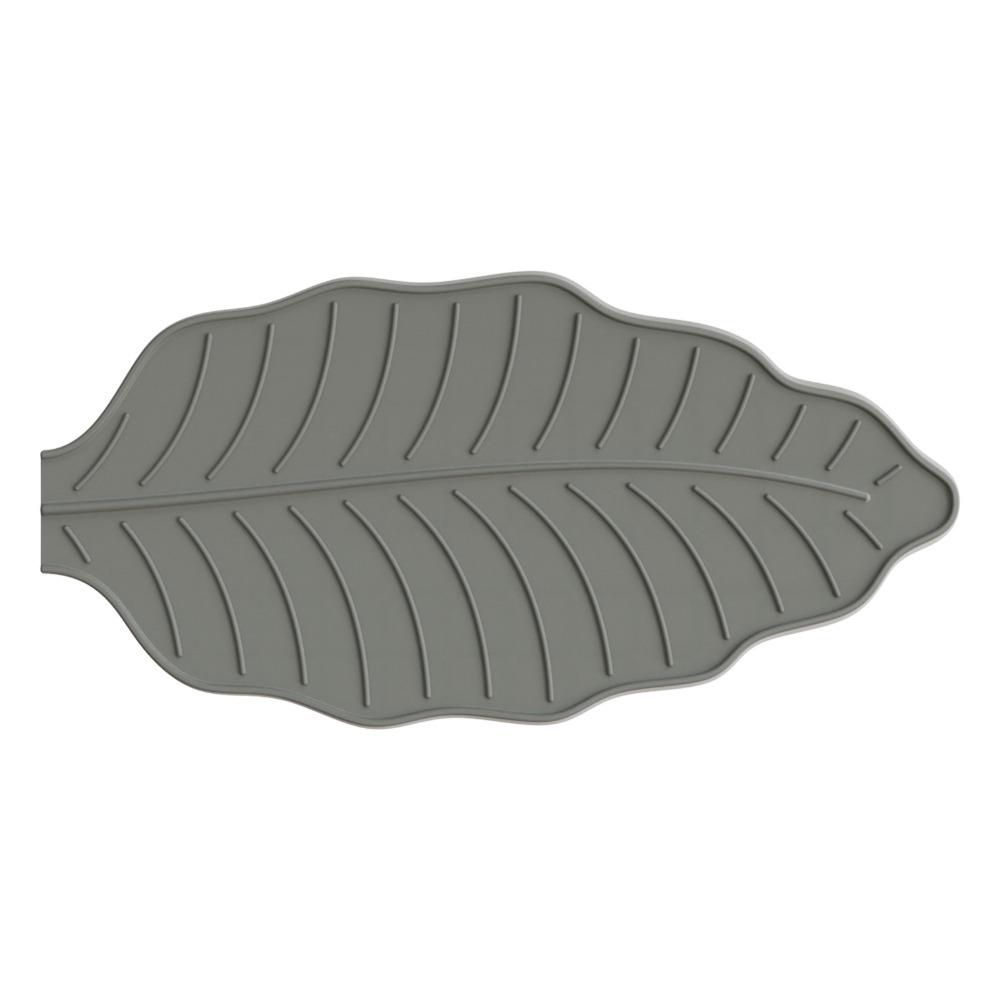 Silicone Leaf Shape Kitchen Dish Draining Mat Non-Slip Pot Holder Kitchen Utensil