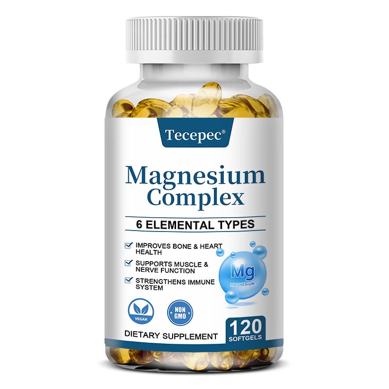 Magnesium Complex 500 mg, Magnesium Taurate, Magnesium Citrate, Magnesium Malate 120 Capsules