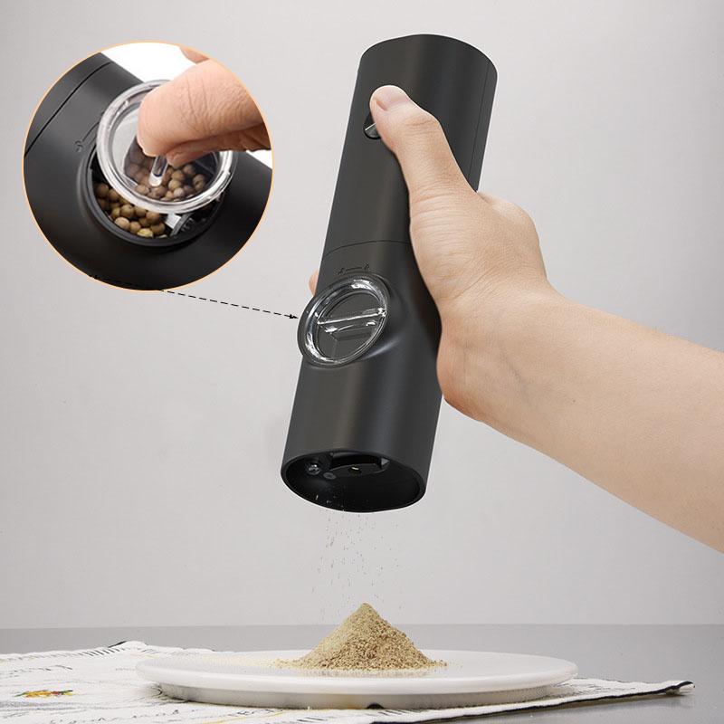 1PC Electric Salt Pepper Grinder Adjustable Coarseness Spices Grinder Refillable Spice Mills Multifunction Kitchen Tools