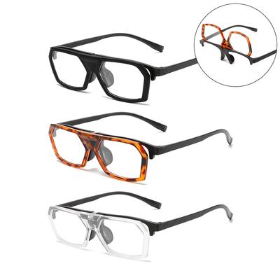 1/2/3 шт. Очки для чтения с полуободковой оправой, откидные, с большой оправой, защищающие от синего света, универсальная оправа, легкий стиль, прозрачные линзы
