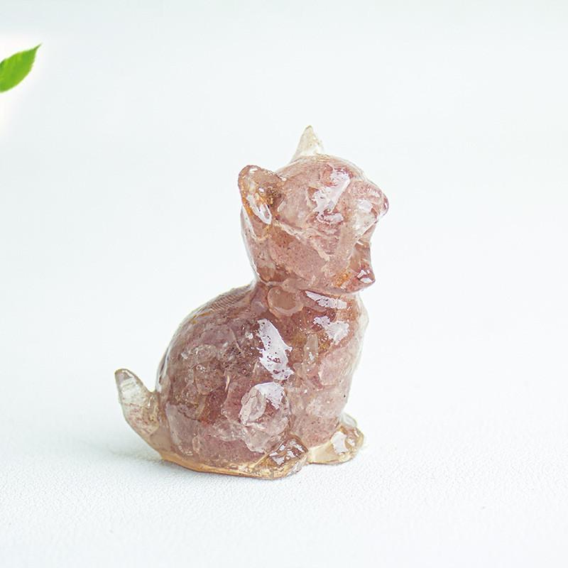 Water Crystal Resin Cat Figurine Office Home Decor Hatching Animal Tabletop Ornament For Gift
