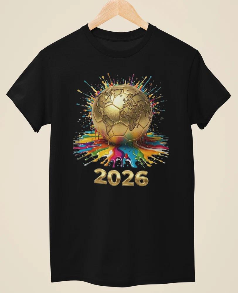 Крутая черная унисекс футболка, вдохновленная ЧМ 2026 (Wc013)