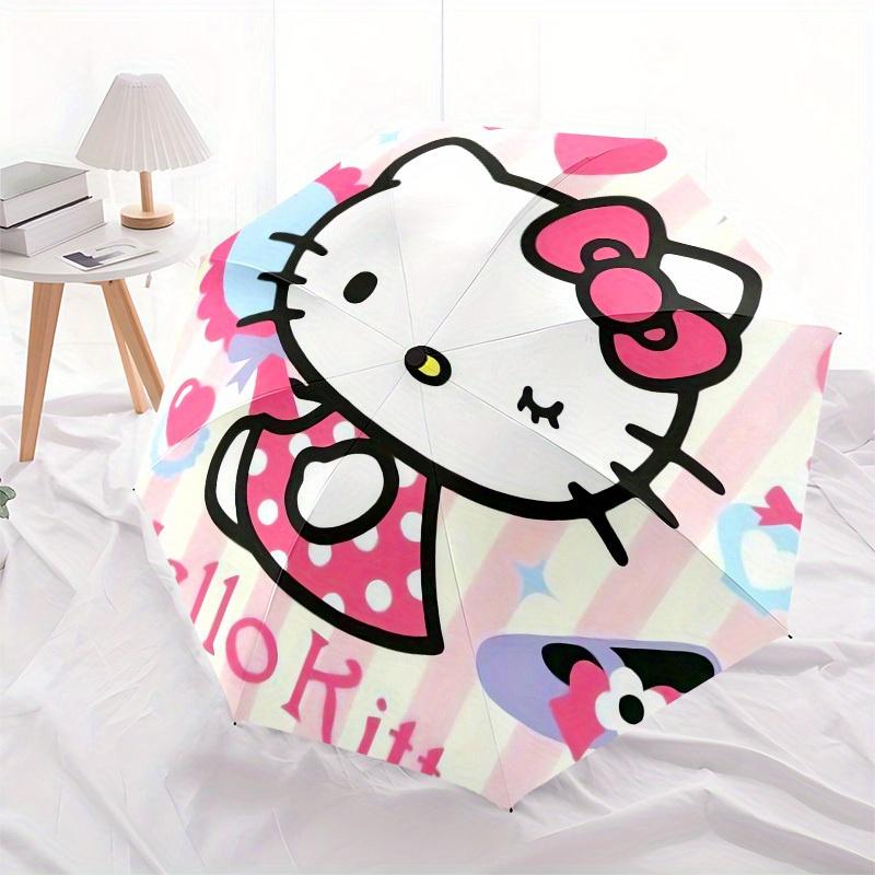 1 шт. Зонт Hello Kitty с розовым фоном и пластиковой ручкой, подходит для всех сезонов, для дома, путешествий, улицы. Sanlio673