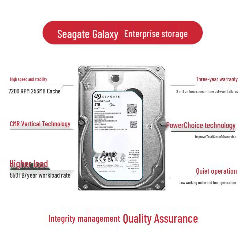 Seagate Exos 7E10 4TB Enterprise SATA HDD