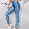 Высокоэластичные женские леггинсы облегающего кроя, однотонные, глянцевые, с высокой талией, штаны для йоги, весна-осень, активная одежда