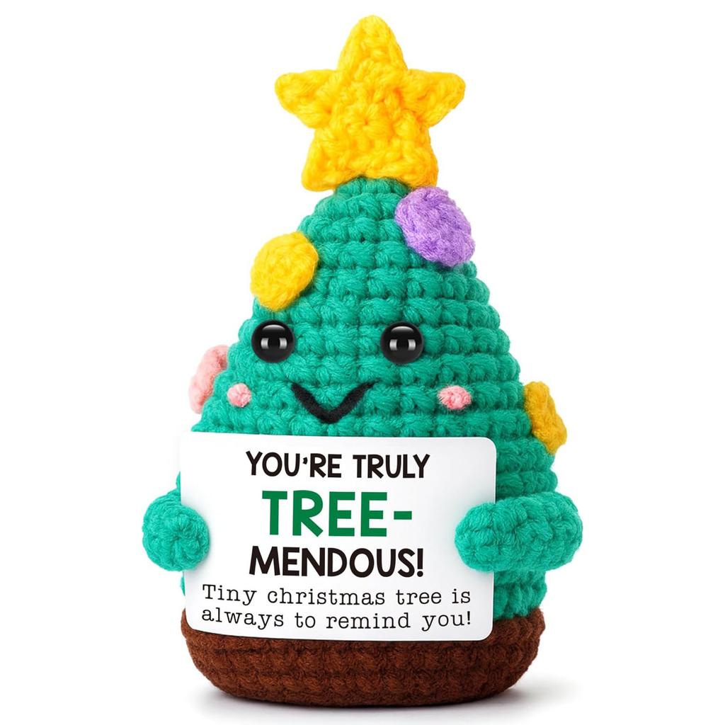 Christmas Knitted Xmas Tree Doll Positive Energy Snowman Doll Desktop Decorative Ornament Festival Gifts Party Decorative Props