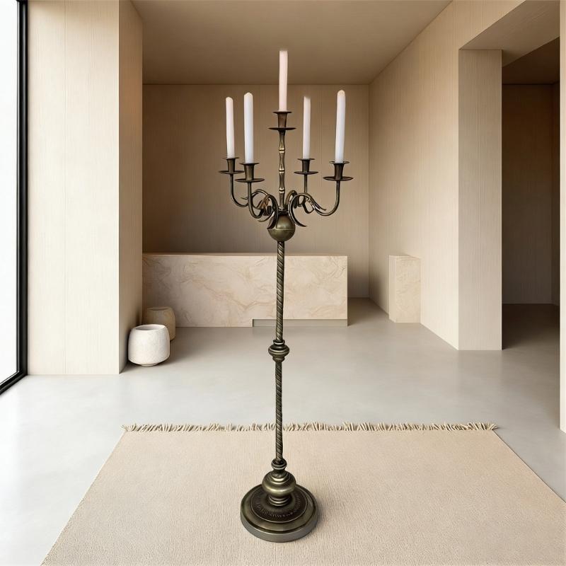 Железный напольный подсвечник с устойчивым основанием, канделябр для семейного мероприятия и активного отдыха
