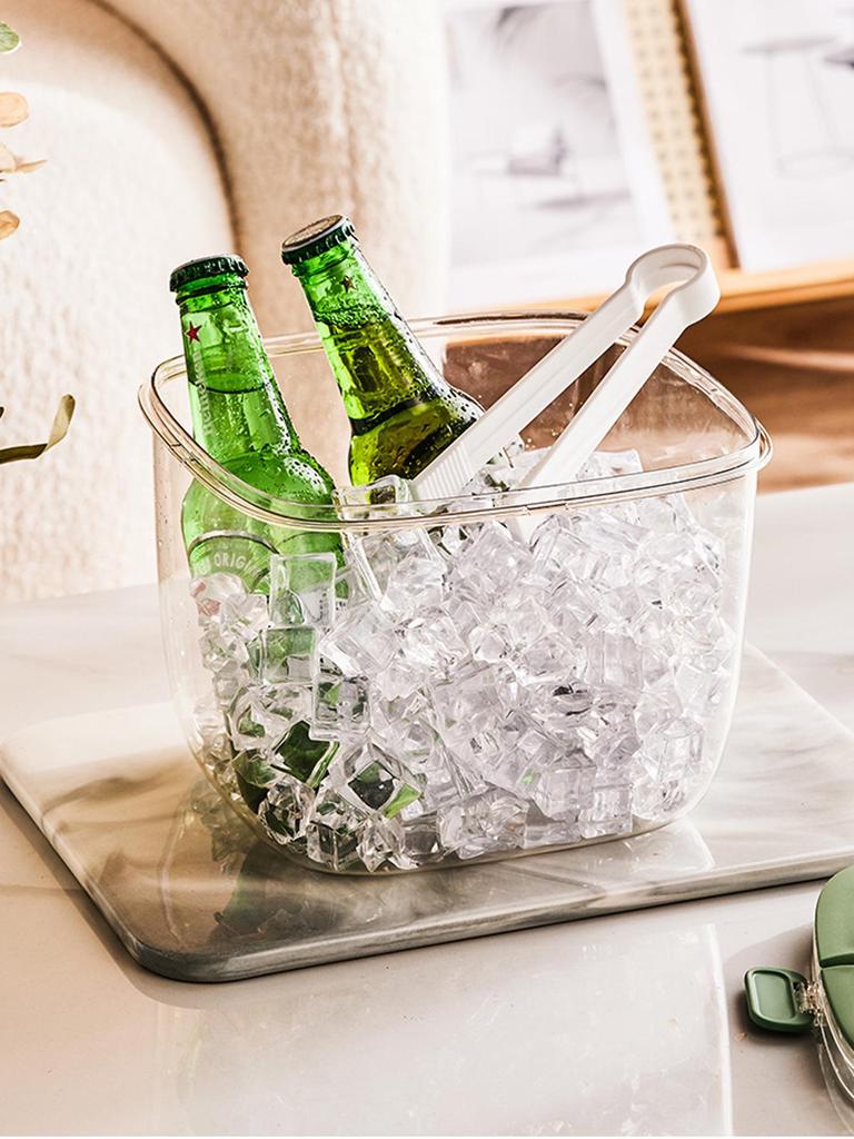 Large Transparent Outdoor Camping Ice Bucket with Tray