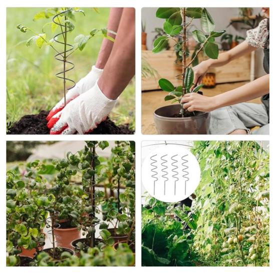 3 шт. опоры для растений, витые опоры для томатов, спиральные опоры для растений, железные садовые опоры с закрутками для вьющихся растений, виноградных лоз