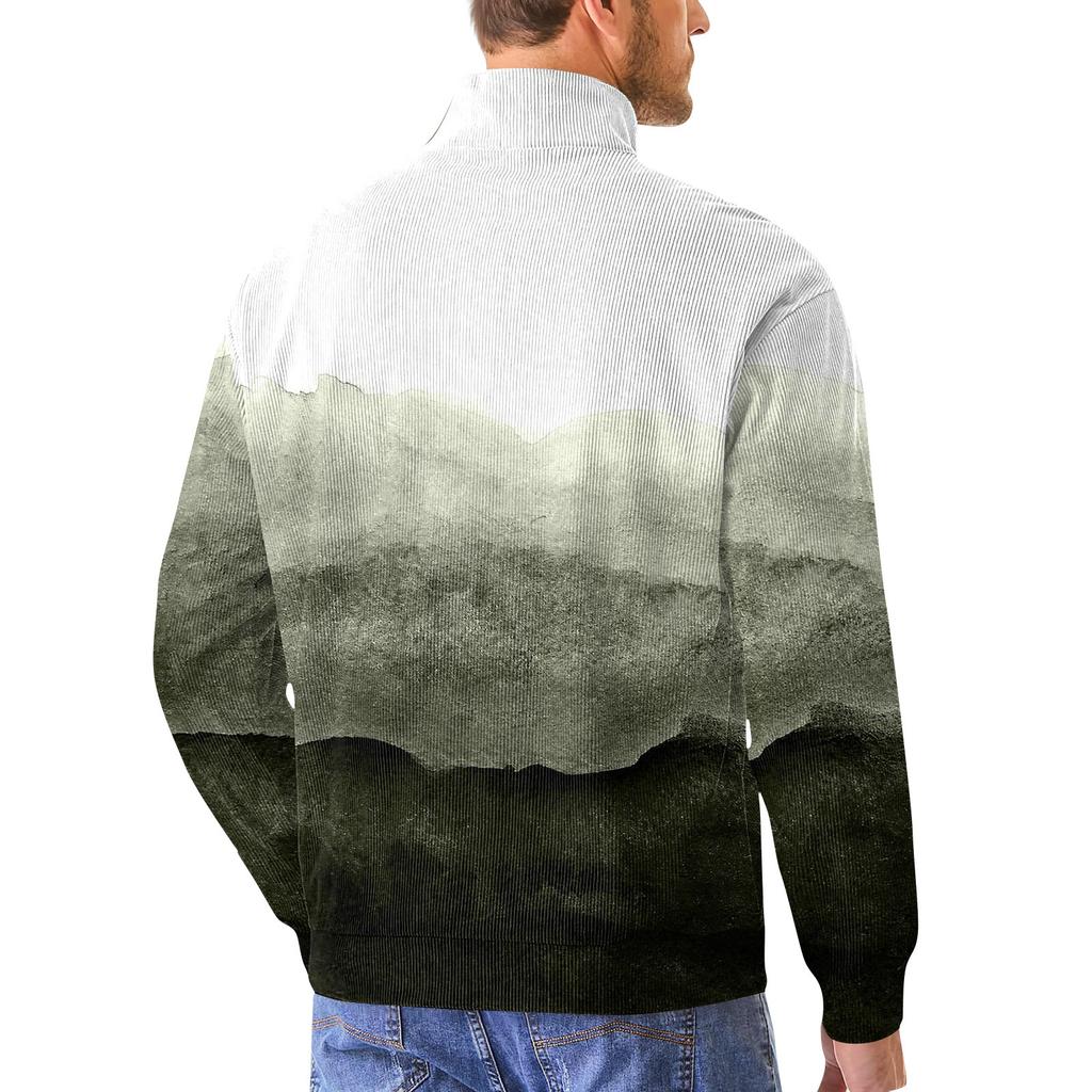 Мужская повседневная толстовка в стиле ретро с градиентным принтом