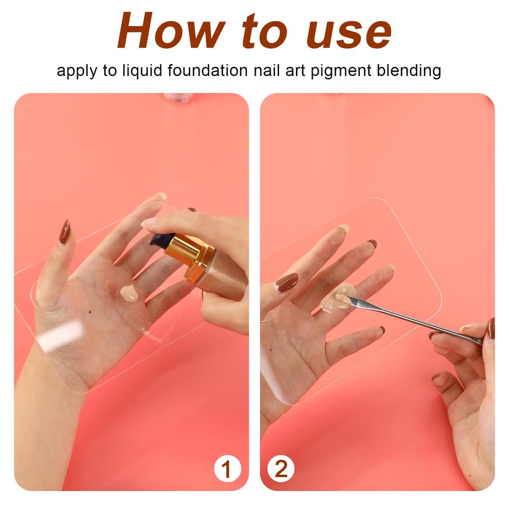 Профессиональная акриловая палитра для макияжа - лоток для смешивания тональной основы с отверстиями для пальцев, различные формы для косметической растушевки и нейл-арта