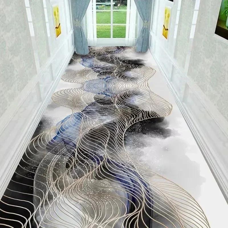 Настраиваемый современный ковер для прихожей, украшение большой площади, домашний зал, лестница, проход, ковер, балкон, длинный коридор, проход, нескользящий коврик