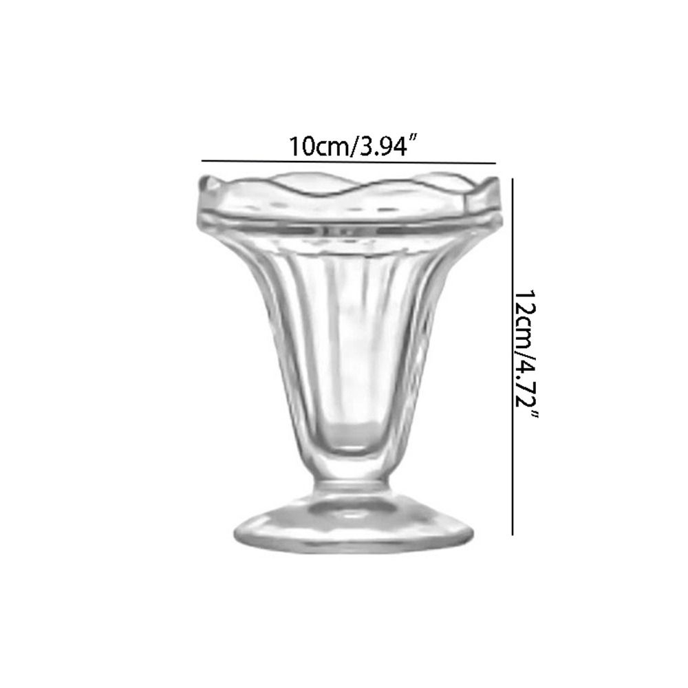 Elegant Ice Cream Cup Transparent Glass Goblet Simple Glass Pudding Cups  Dining Utensils