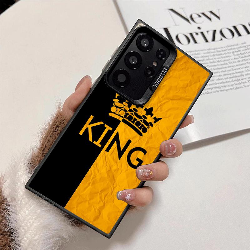 Queen King Couple Theme Soft Phone Case for Samsung Galaxy S24 S25 FE S26 Edge S23 Ultra S22 Plus S21 + Shockproof Cover Back Sh