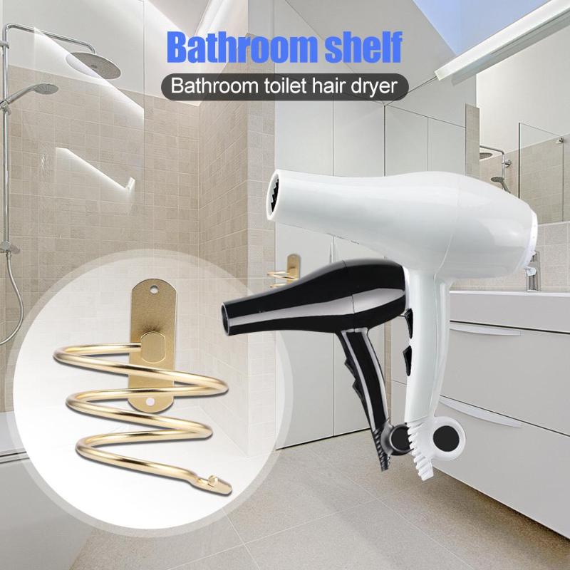 Wall Mounted Hair Dryer Holder Rack Bathroom Space Aluminum Shelf Storage Organizer Hairdryer Holder Bracket Bathroom Shelves